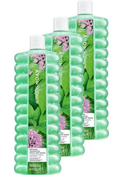 Senses Water Mint Nane ve Salatalık Kokulu Banyo Köpüğü 1000 ml Üçlü Set