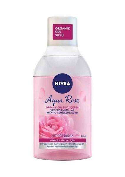 Aqua Rose Micellar Gül Suyu Içeren Çift Fazlı Makyaj Temizleme Suyu 400 ml
