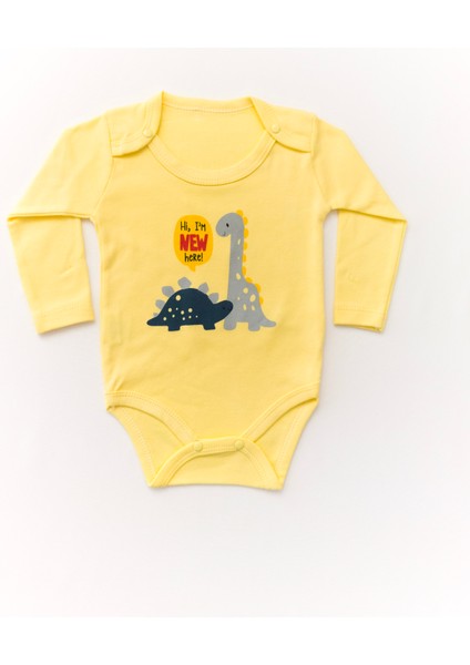 Erkek Bebek Pamuk Safari Baskılı Sarı Zıbın Takım fiyatları