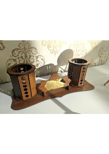 Masa Üstü Isme Özel Ikili Kalemlik