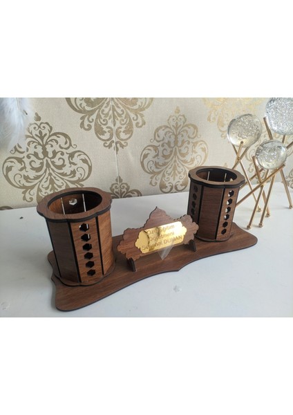 Masa Üstü Isme Özel Ikili Kalemlik fiyatları