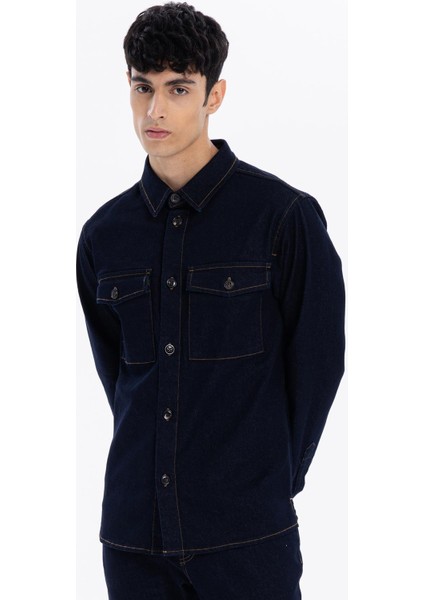 Kapama Düğme Detaylı Regular Fit Denim Erkek Mont fiyatları