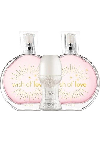 Wish Of Love Kadın Parfüm 50ml x2 ve Pur Blanca Rollon Set