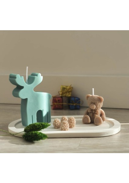 2 Boyutlu Geyik Hayvan Silikon Kalıp K-1281, Kokulu Taş Sabun Alçı Mum Kalıbı