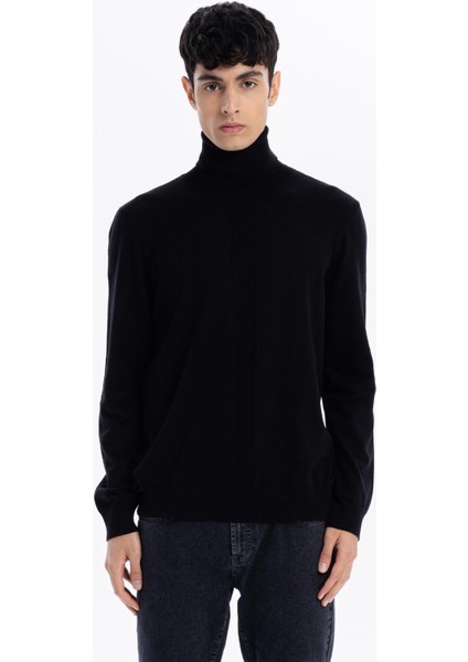 Balıkçı Yaka Slim Fit Basic Erkek Kazak