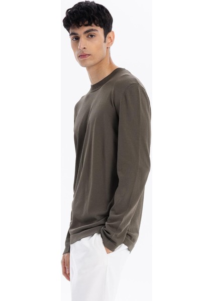 Bisiklet Yaka Slim Fit Basic Erkek Triko Kazak modelleri