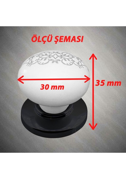 8 Adet Hanımeli Kulp Beyaz Polimer Düğme Kulp Siyah Tablalı Mobilya Mutfak Dolabı Çekmece Kulbu