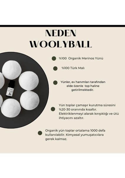 Yün Çamaşır Kurutma Makinası Topu-3 Adet Xl %100 Organik