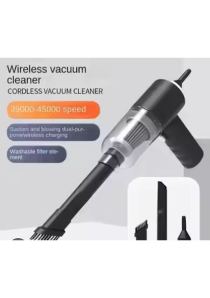 Vacuum Yıkanabilir Filtreli USB Şarjlı Araç Içi Araba Süpürge Vakum