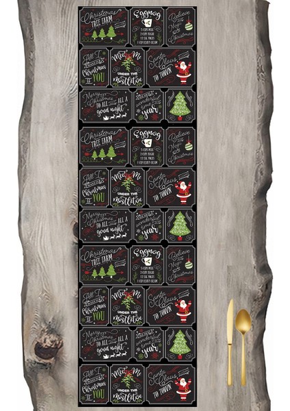 Yılbaşı, Noel, Christmas Siyah Ranır - Runner