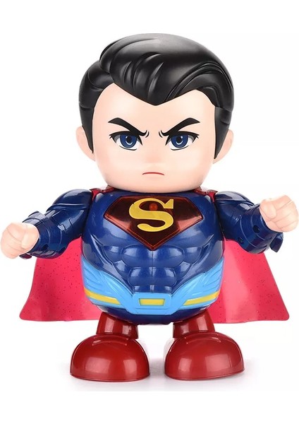 Pilli Işıklı Dans Eden Robot Süperman Batman Dance Hero Superman 20 cm