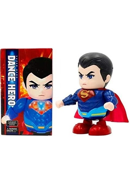 Pilli Işıklı Dans Eden Robot Süperman Batman Dance Hero Superman 20 cm