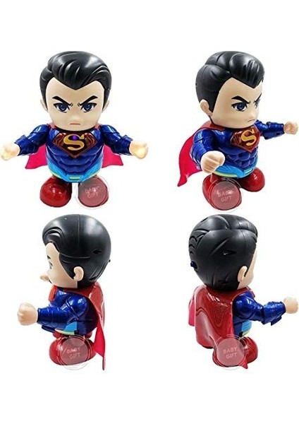 Pilli Işıklı Dans Eden Robot Süperman Batman Dance Hero Superman 20 cm