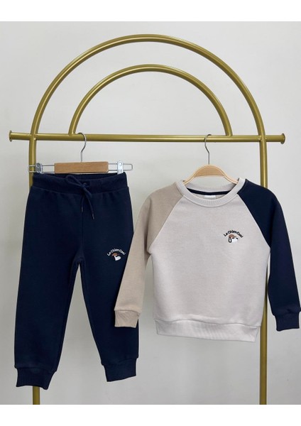 Işlemeli Kışlık Pamuklu Sweatshirt Jogger Eşofman Alt-Üst Takım Erkek Çocuk fiyatları