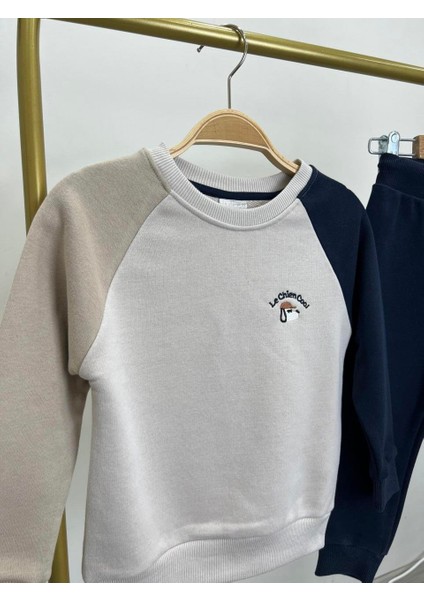 Işlemeli Kışlık Pamuklu Sweatshirt Jogger Eşofman Alt-Üst Takım Erkek Çocuk modelleri