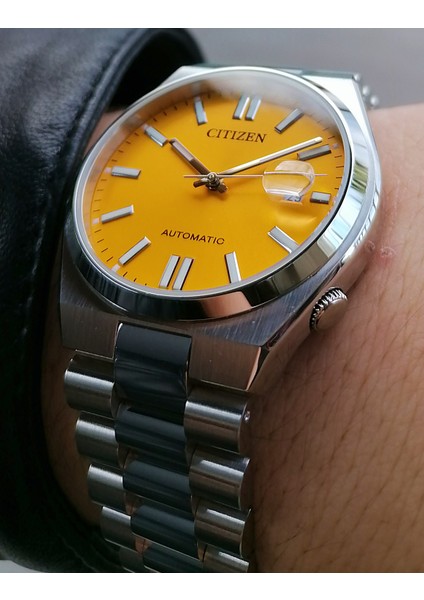 Otomatik Sarı Çelik Kordonlu Erkek Kol Saati Su Geçirmez fiyatları