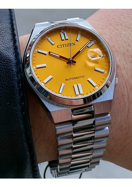 Otomatik Sarı Çelik Kordonlu Erkek Kol Saati Su Geçirmez modelleri