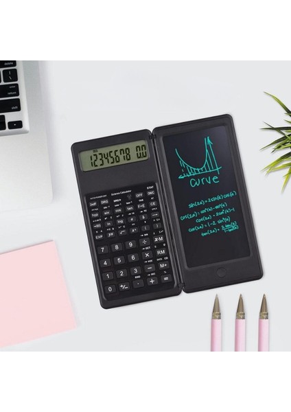 Silinebilir LCD Yazı Tabletli,kalemli Katlanabilir Bilimsel Hesap Makinesi (4764)