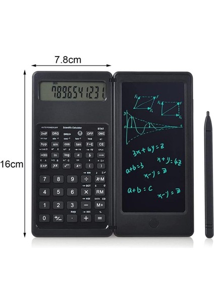 Silinebilir LCD Yazı Tabletli,kalemli Katlanabilir Bilimsel Hesap Makinesi (4764)