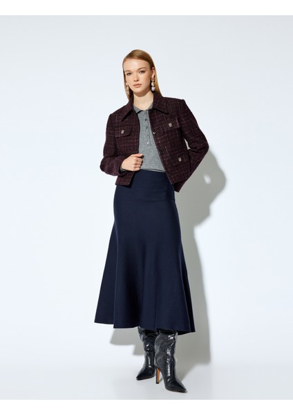 x Melis Ağazat - Standart Bel Balık Fit Uzun Triko Etek modelleri