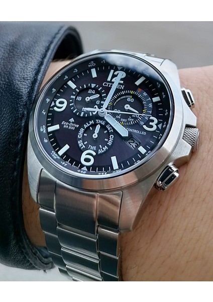Eco Drive Gümüş Radio Controlled Çelik Erkek Kol Saati Su Geçirmez