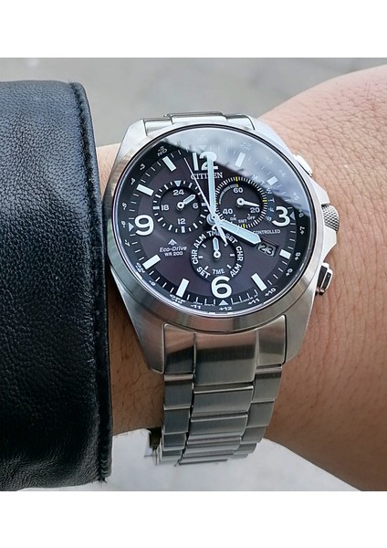 Eco Drive Gümüş Radio Controlled Çelik Erkek Kol Saati Su Geçirmez