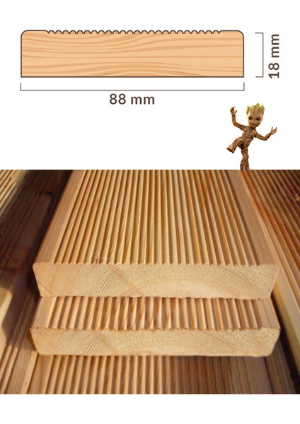 300 cm 2.sınıf Ahşap Tırtıklı Deck modelleri