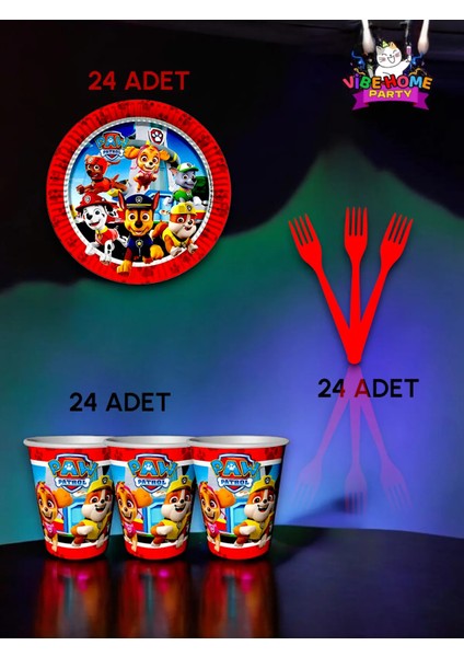 24 Kişilik Paw Patrol Temalı Süper Eko Seti - Doğum Günü Parti ve Eğlenceli Etkinlikler modelleri
