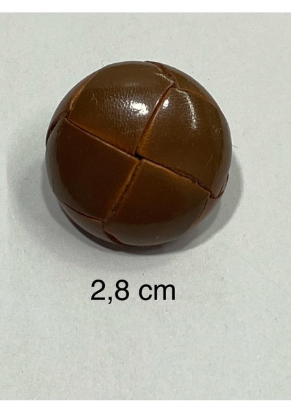 Deri Düğme / El Yapımı Deri Düğme / Deri Mont Düğmesi / 6 Lı Set / Taba