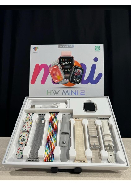 Watch Hw Mini 2 41MM 7 Kordonlu Kadın Akıllı Saat Sesli Arama Yapan iPhone Huawei Xiaomi Oppo Uyumlu 8,9,10