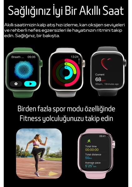 Watch Hw Mini 2 41MM 7 Kordonlu Kadın Akıllı Saat Sesli Arama Yapan iPhone Huawei Xiaomi Oppo Uyumlu 8,9,10