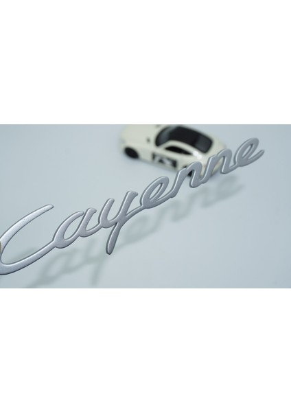 Porsche Cayenne Bagaj 3m 3D Gri Abs Yazı Logo Amblem
