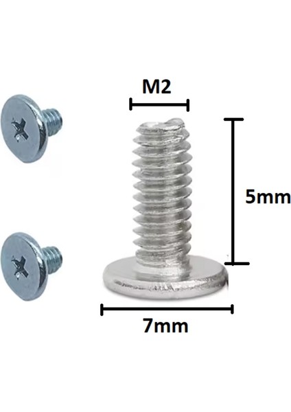 50X Paslanmaz M2 Sata Vidası M2X5X7