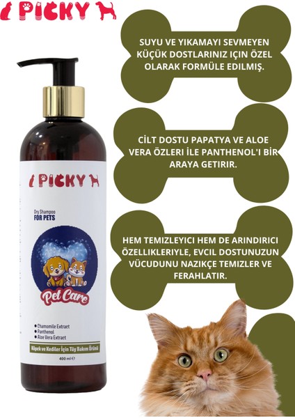 Köpek Ve Kediler İçin Kuru Şampuan - Dog & Cat Dry Shampoo 400 Ml