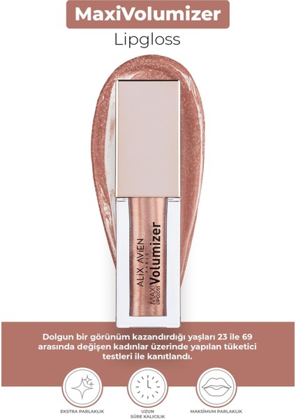 Maxivolumizer Lipgloss 209 - Rosy Copper - Kalıcı ve Nemlendirici Ruj - Dolgunlaştırıcı Etki