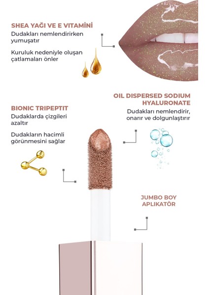 Maxivolumizer Lipgloss 209 - Rosy Copper - Kalıcı ve Nemlendirici Ruj - Dolgunlaştırıcı Etki