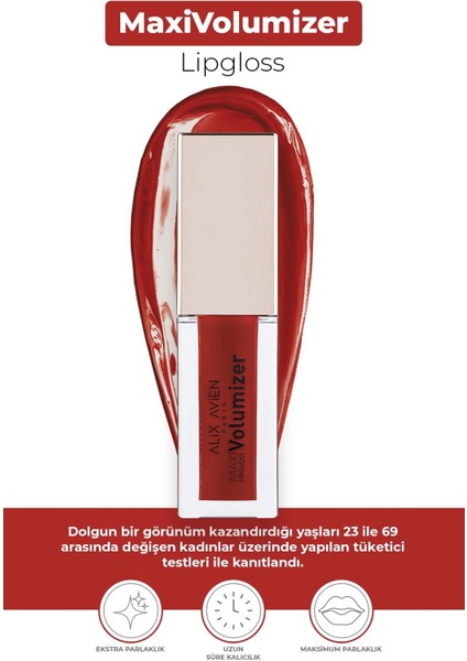 Maxivolumizer Lipgloss 220 - Luscious Cherry - Kalıcı ve Nemlendirici Ruj - Dolgunlaştırıcı Etki