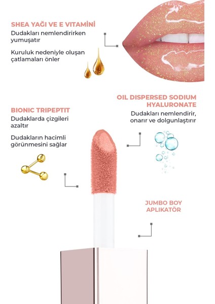 Maxivolumizer Lipgloss 211 - Pearly Candy - Kalıcı ve Nemlendirici Ruj - Dolgunlaştırıcı Etki