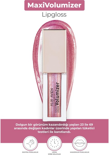 Maxivolumizer Lipgloss 207 - Rosy Violet - Kalıcı ve Nemlendirici Ruj - Dolgunlaştırıcı Etki