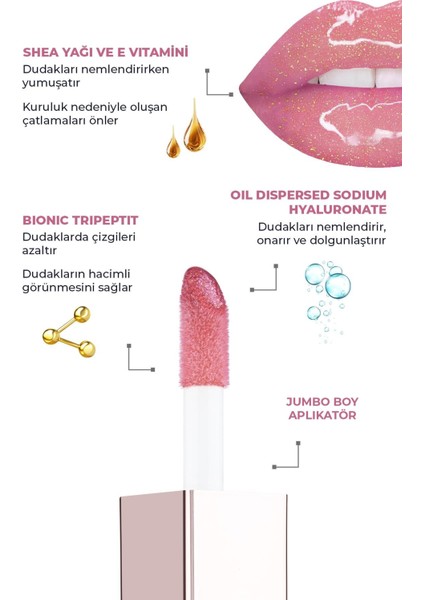 Maxivolumizer Lipgloss 207 - Rosy Violet - Kalıcı ve Nemlendirici Ruj - Dolgunlaştırıcı Etki