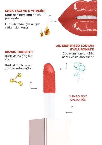 Maxivolumizer Lipgloss 217 - Pomegranate Blossom - Kalıcı ve Nemlendirici Ruj - Dolgunlaştırıcı Etki