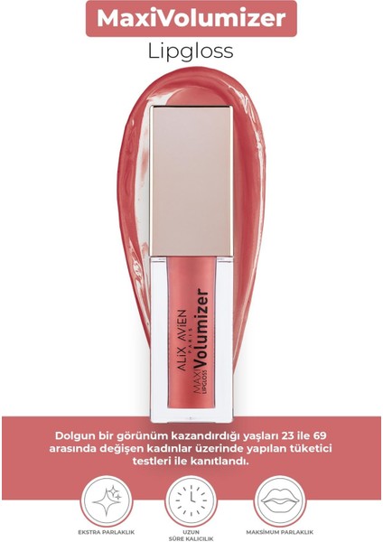 Maxivolumizer Lipgloss 212 - Glazed Peach - Kalıcı ve Nemlendirici Ruj - Dolgunlaştırıcı Etki