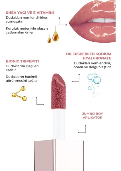 Maxivolumizer Lipgloss 216 - Glazing Fuchsia - Kalıcı ve Nemlendirici Ruj - Dolgunlaştırıcı Etki