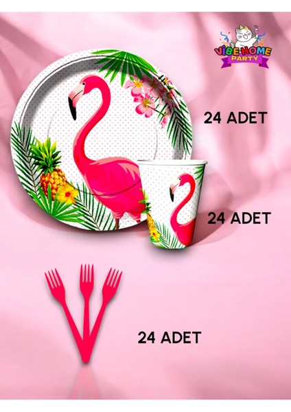 24 Kişilik Flamingo Temalı Süper Eko Seti - Doğum Günü Parti ve Eğlenceli Etkinlikler fiyatları