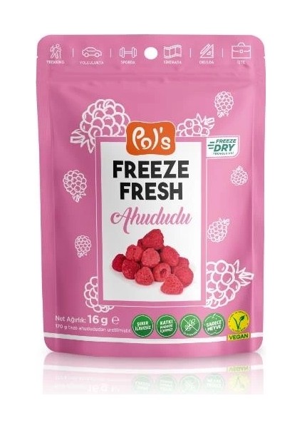 Pol’s Freeze Fresh Dondurularak Kurutulmuş Ahududu 16 G