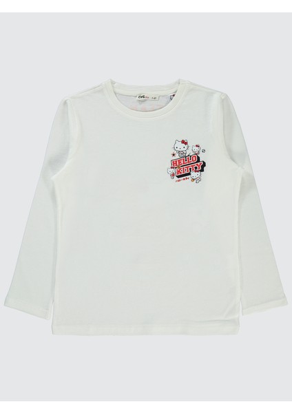 Kız Çocuk Sweatshirt 6-9 Yaş Ekru