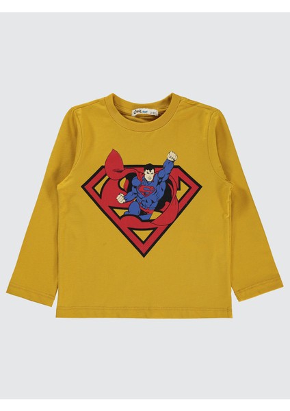 Süperman Erkek Çocuk Sweatshirt 2-5 Yaş Hardal