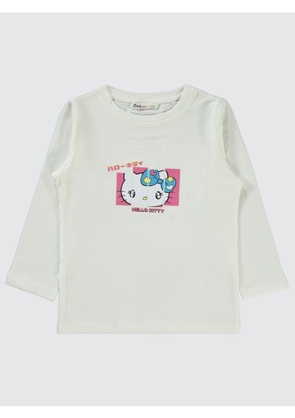 Kız Çocuk Sweatshirt 2-5 Yaş Ekru