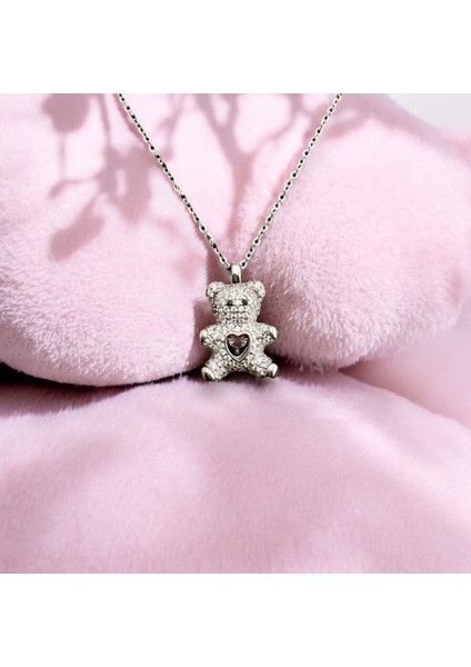 Swarovski Teddy Bear Kolye 925 Gümüş(Altın Kaplama)