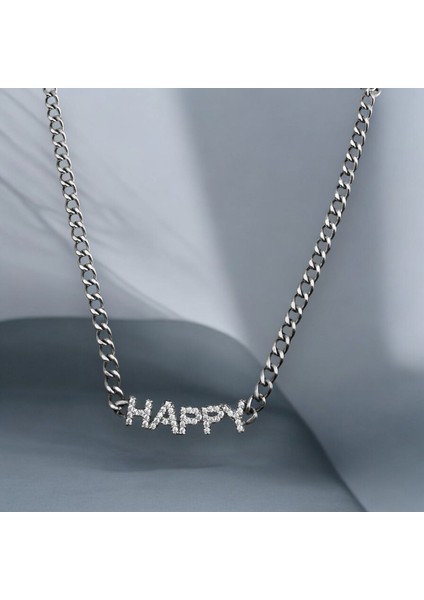 Swarovski Happy Kolye 925 Gümüş (Altın Kaplama)